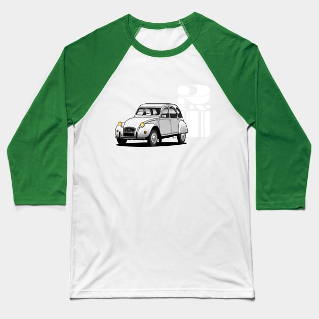 2CV 6 transparent illustration Baseball T-Shirt by RJW Autographics